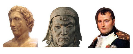 Alexander the Great, Genghis Khan, and Napoleon Bonaparte